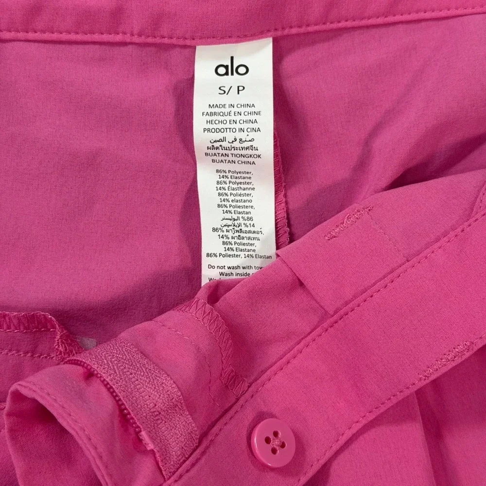 Alo Yoga Women's Mid-Rise Showdown Trouser Pink Pants Size S